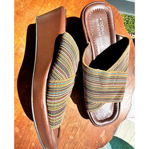 Donald Pilner Platform Slip On Multi-Color Woven Sandal Women’s 6.5M